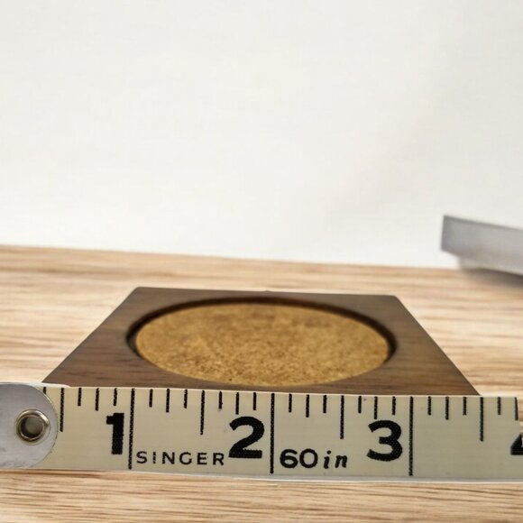 "Vintage 70s MCM Wood Coaster Set – Timeless Charm & Retro Style" w/ 8-Coasters - Picture 8 of 12